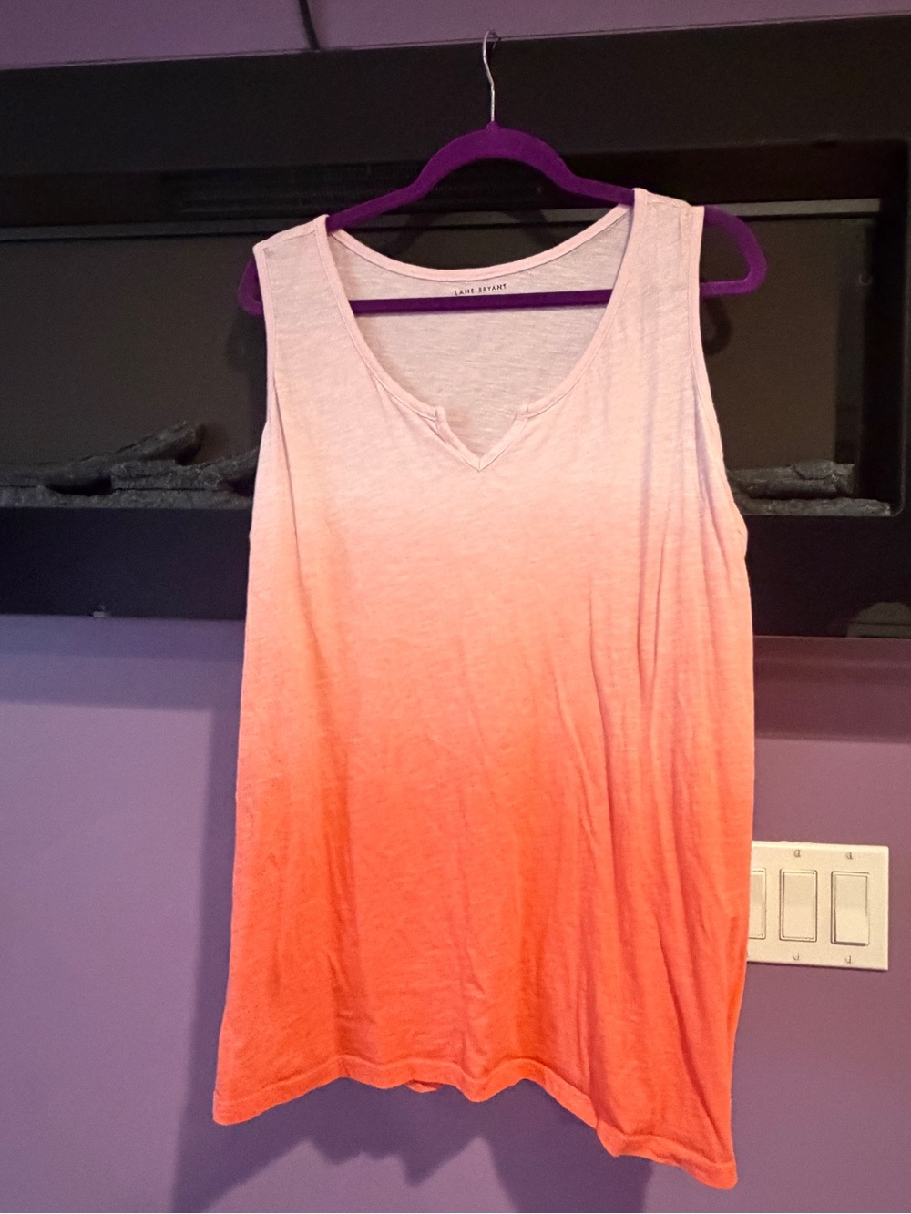 Lane Bryant Pink to Coral Ombre Scoop Tank